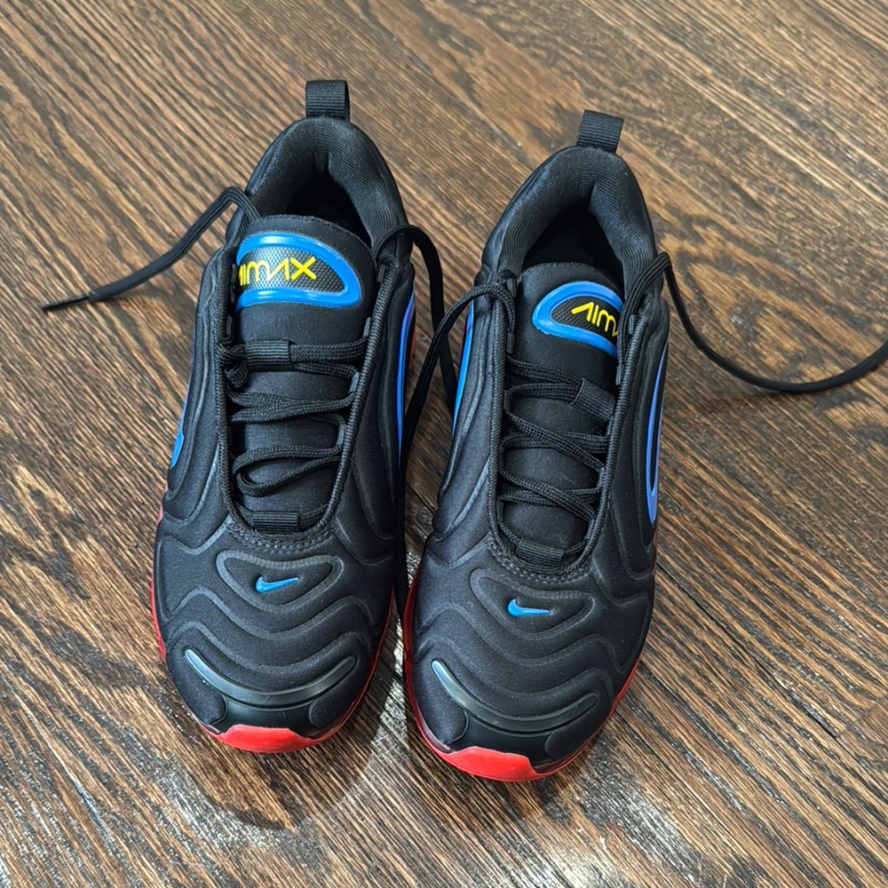 Nike Air Max Black with Blue and Red Accents